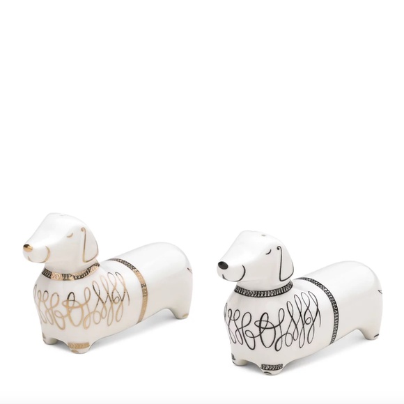 Kate Spade⎜Dachshund Salt & Pepper Shakers⎜Jingle All the Way - Picture 1 of 9